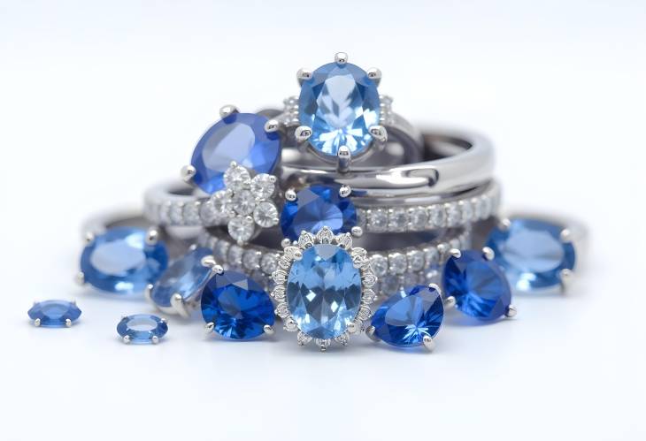 Sapphire Radiance Stacked Earrings, Rings, and Stones